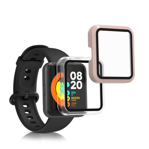 Σετ 2 θηκών για Xiaomi Redmi Watch 2 Lite, Kwmobile, Διαφανές/Ροζ, Πλαστικό, 56915.03