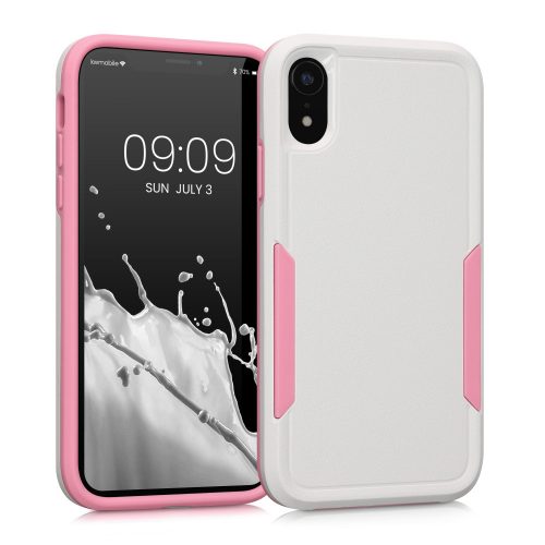 Θήκη Kwmobile για Apple iPhone XR, σιλικόνη, λευκό/ροζ, 59195.02