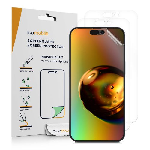 Σετ 3 προστατευτικών μεμβρανών Kwmobile για Apple iPhone 14 Pro Max, εμπρός, πολυμερές, 59226.1