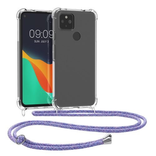 Προφυλακτήρας kwmobile για Google Pixel 4a 5G, Σιλικόνη, Διαφανές/Μωβ, 53652.108