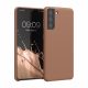 Θήκη Kwmobile για Samsung Galaxy S21, Brown, Silicon, 54056.246