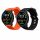 Σετ 2 ιμάντες Kwmobile για Xiaomi Mi Watch/Mi Watch Color Sport, Μαύρο/Πορτοκαλί, Σιλικόνη, 58466.04