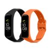 Σετ ιμάντων 2 kwmobile για Samsung Galaxy Fit 2, Σιλικόνη, Μαύρο/Πορτοκαλί, 53962.18