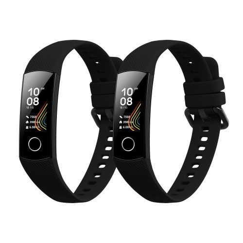 Σετ 2 Kwmobile Straps for Honor Band 5/Band 4, Black, Silicone, 59596.07