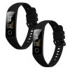 Σετ 2 Kwmobile Straps for Honor Band 5/Band 4, Black, Silicone, 59596.07