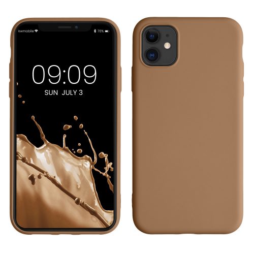 Θήκη Kwmobile για Apple iPhone 11, καφέ, σιλικόνη, 50791.246