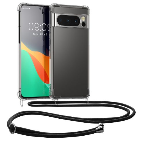 Θήκη Kwmobile για Google Pixel 8 Pro, Διαφανές/Μαύρο, Σιλικόνη, 61864.01