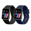 Σετ 2 ιμάντες Kwmobile για GRV SmartWatch, Μαύρο/Σκούρο Μπλε, Σιλικόνη, KWM000024SY001C