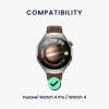 Kwmobile Strap για Huawei Watch 4/Watch 4 Pro, Καφέ/Μαύρο, Φυσικό δέρμα, KWM000024TA001C