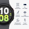 Σετ 2 προστατευτικών μεμβρανών Kwmobile για Samsung Galaxy Watch 5, Διαφανές/Μαύρο, Πολυμερές, KWM000024WG001C