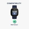 Σετ 2 προστατευτικών μεμβρανών Kwmobile για Fitbit Versa 3, Διαφανές/Μαύρο, Πολυμερές, KWM000024WL001C