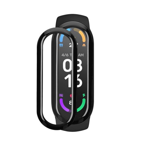 Σετ 2 προστατευτικών μεμβρανών Kwmobile για Xiaomi Mi Band 6, Διαφανές/Μαύρο, Πολυμερές, KWM000024WR001C