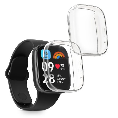 Σετ 2 θηκών Kwmobile για Xiaomi Redmi Watch 3 Active, Transparent, Silicone, KWM000024YF001C