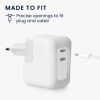 Κάλυμμα φορτιστή Kwmobile για Apple 35W Dual USB-C Power Adapter, Λευκό, Σιλικόνη, KWM000024YY001C