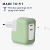 Θήκη φορτιστή Kwmobile για Apple 35W Dual USB-C Power Adapter, Ανοιχτό πράσινο, Σιλικόνη, KWM000024YY002C