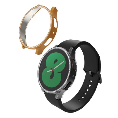 Σετ 2 θηκών Kwmobile για Samsung Galaxy Watch 4, Διαφανές/Χρυσό, Πλαστικό, KWM000024ZN001C