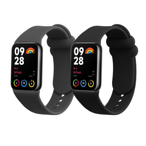 Σετ 2 ιμάντες Kwmobile για Xiaomi Mi Band 8 Pro, Μαύρο/Γκρι, Σιλικόνη, KWM0000250D001C