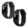 Σετ 2 ιμάντες Kwmobile για Xiaomi Mi Band 8 Pro, Μαύρο/Γκρι, Σιλικόνη, KWM0000250D001C