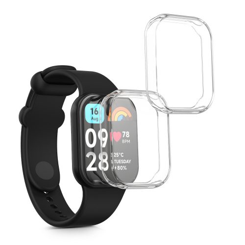 Σετ 2 θηκών Kwmobile για Xiaomi Mi Band 8 Pro, Διαφανές, Σιλικόνη, KWM0000250N001C