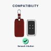 Κλειδί αυτοκινήτου Kwmobile για Renault 4 Κουμπιά - Smart Key, Σκούρο Καφέ, Οικολογικό Δέρμα, KWM0000100H009C