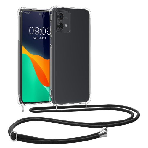 Θήκη Kwmobile για Motorola Moto G84, Διαφανές/Μαύρο, Σιλικόνη, KWM000022NQ001C