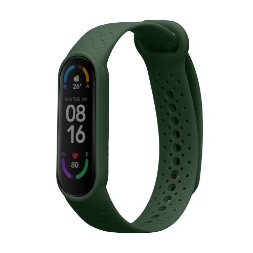 Kwmobile Strap για Xiaomi Mi Smart Band 6/Mi Band 6, Dark Green, Silicone, KWM0000250Y002C