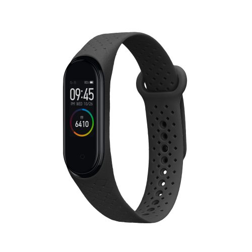 Kwmobile Strap για Xiaomi Mi Band 4/Mi Band 3, Μαύρο, Σιλικόνη, KWM0000250Z001C