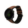 Kwmobile Strap for Garmin Forerunner 55, Καφέ/Μαύρο, Φυσικό δέρμα, KWM0000253G001C