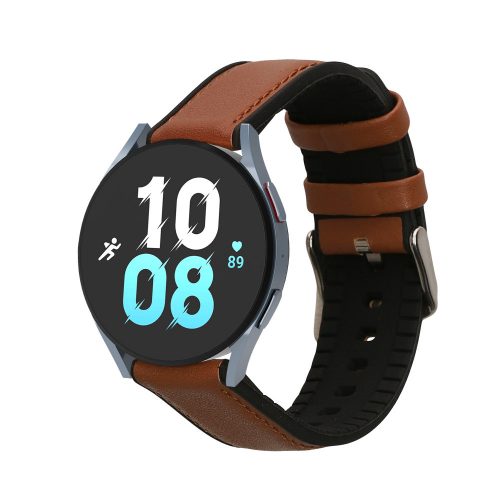 Λουράκι Kwmobile για Samsung Galaxy Watch 5/Galaxy Watch 5 Pro/Galaxy Watch 4, Καφέ/Μαύρο, Φυσικό δέρμα, KWM0000253I001C