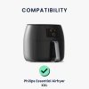 Προστατευτικό κάλυμμα Kwmobile για Philips Essential Airfryer XXL, Μαύρο/Λευκό, Πλαστικό, KWM000023RI001C