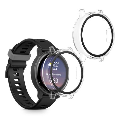 Σετ 2 καλύμματα Kwmobile με γυαλί ασφαλείας για Garmin vivoactive 5/Active 5, διαφανές, πλαστικό, KWM0000254N001C