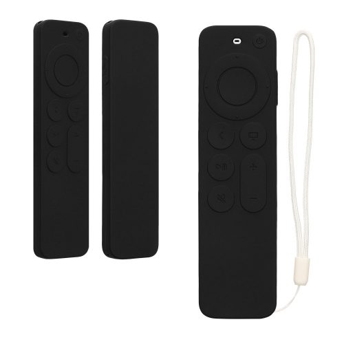 Θήκη τηλεχειριστηρίου Kwmobile για Apple TV 4K Siri Remote, Μαύρο, Σιλικόνη, KWM0000254X001C