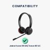 Σετ 2 μαξιλαριών αυτιού Kwmobile για Jabra Evove 80 MS/Evolve 80 UC, Μαύρο, Οικολογικό δέρμα, KWM0000257N001C