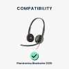 Σετ 2 μαξιλαριών αυτιού Kwmobile για Plantronics Blackwire 3220, Μαύρο, Memory Foam, KWM0000257Y001C