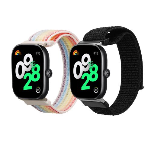 Σετ 2 ιμάντες Kwmobile για Xiaomi Redmi Watch 4 / Band 8 Pro, Μαύρο/Πολύχρωμο, Nylon, KWM000025BE001C