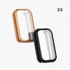 Σετ 2 θηκών Kwmobile για Xiaomi Smart Band 8 Active/Redmi Band 2, Black/Gold, Silicone, KWM000025BJ002C