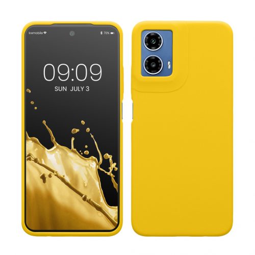 Husa Kwmobile pentru Motorola Moto G34, Galben, Silicon, KWM000022QS005C
