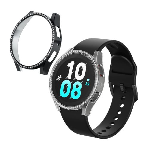 Σετ 2 θηκών Kwmobile για Samsung Galaxy Watch 5, Διαφανές/Μαύρο, Πλαστικό, KWM000024ZL002C