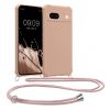 Husa Kwmobile cu snur pentru Google Pixel 8a, Crem, Silicon, KWM000020KW008C