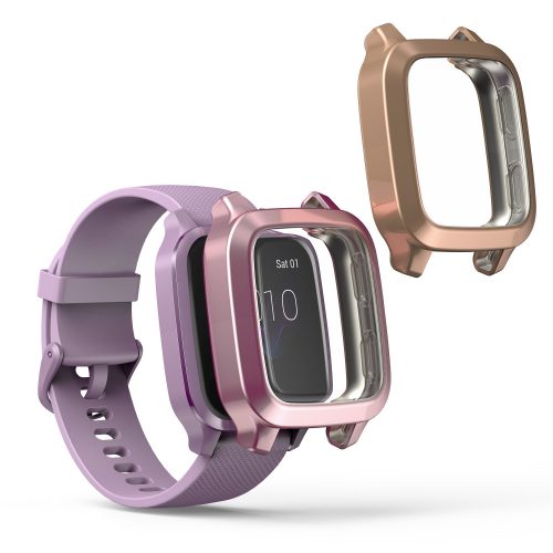 Σετ 2 θηκών για Garmin Venu Sq/Venu Sq Music, Kwmobile, Pink/Pink, Silicone, 57775.06