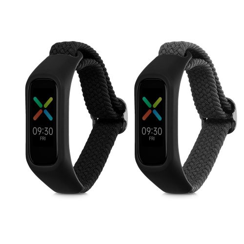 Σετ 2 ιμάντες για Oppo Band Sport, Kwmobile, Μαύρο/Γκρι, Nylon, 59521.02