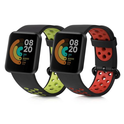 Σετ 2 ιμάντες kwmobile για Xiaomi Mi Watch Lite/Redmi Watch, Silicone, Black/Multicolor, 54831.08