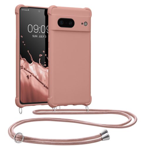 kwmobile Bumper for Google Pixel 7, Silicone, Pink, 59966.154