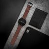 λουράκι kwmobile για Xiaomi Mi Watch/Mi Watch Color Sport, Φυσικό δέρμα, Καφέ/Μαύρο, 60119.18