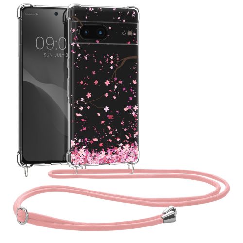 kwmobile Bumper for Google Pixel 7, Silicone, Transparent/Pink, 60206.02