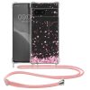 kwmobile Bumper for Google Pixel 7, Silicone, Transparent/Pink, 60206.02