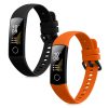 Σετ 2 ιμάντες kwmobile για Honor Band 5/Band 4, Silicone, Black/Orange, 59596.04