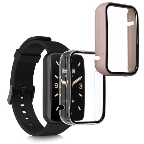 Σετ 2 Θήκες Kwmobile για Xiaomi Mi Band 7 Pro, Πλαστικό, Διαφανές/Ροζ, 59604.05