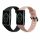 kwmobile Strap for Huawei Band 6, Silicone, Black/Pink, 59296.07