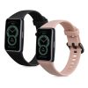 kwmobile Strap for Huawei Band 6, Silicone, Black/Pink, 59296.07